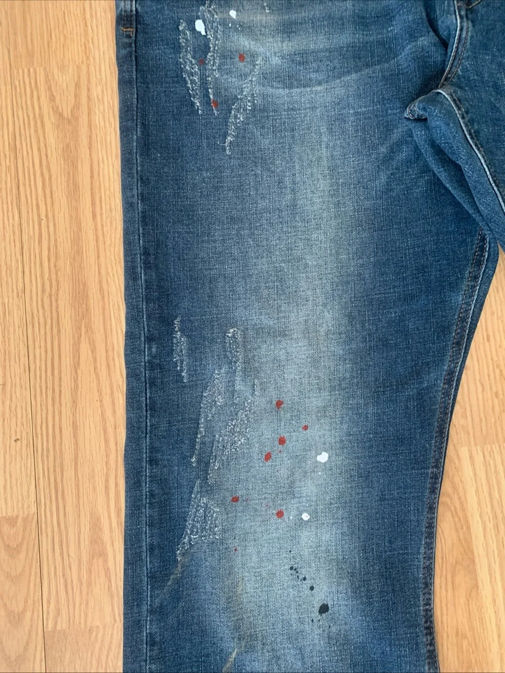 Buffalo David Bitton men’s Blue Jeans distressed Denim pants Medium Wash 40x30
